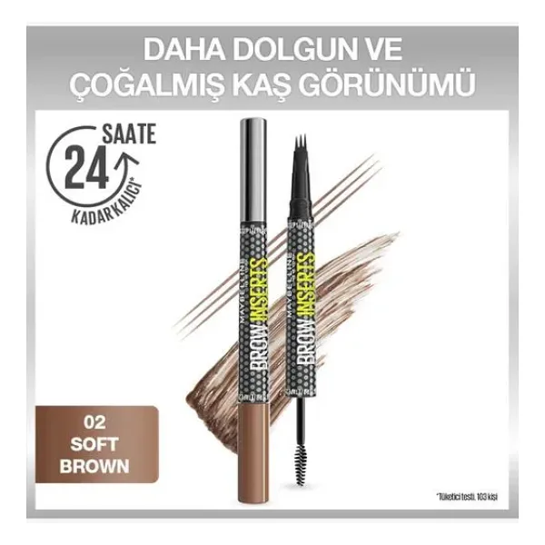 Maybelline Kaş Kalemi Brow Insert 2 Soft Brown