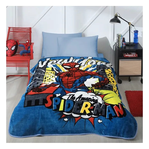 Özdilek Spiderman New York Disney Lisanslı Tek Kişilik Çocuk Battaniyesi 155 x 215 cm. - Renkli