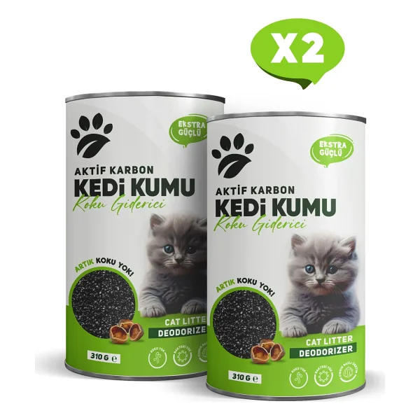 Pawcarbon Kedi Kumu Koku Giderici Aktif Karbon 310 gr 2'li Paket
