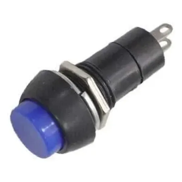 PBS-11A 12mm Anahtarlı Push Buton - Mavi