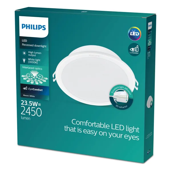 Philips Meson Tavan Gömme Spot 23.5W 2450 Lumen 3000K Sarı Işık (200mm delikler için uygundur)