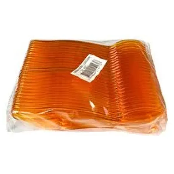 Plastik Şeffaf Turuncu Sup Kaşık - Tatlı Dondurma Kaşığı - 12.5 Cm. - 50 Adetlik Paket