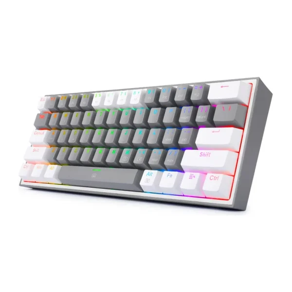 Redragon K617 Beyaz-Gri RGB %60 TKL Red Switch Kablolu Mekanik Oyuncu Klavyesi