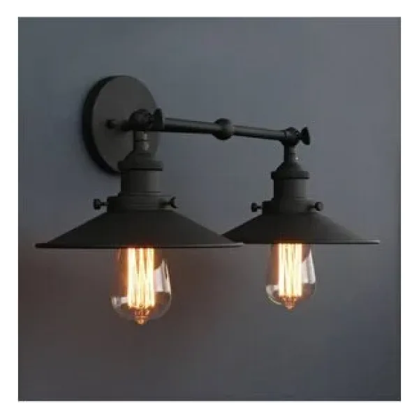 Rsylight Rsyliretro Metal Dekoratif Rustik 2 Li Siyah Mafsallı Duvar Aplik