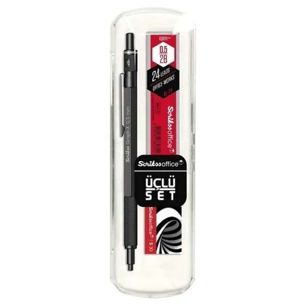 Scrikss Graph-X Mat Siyah 0.5 mm 3'lü Versatil Uçlu Kalem Seti