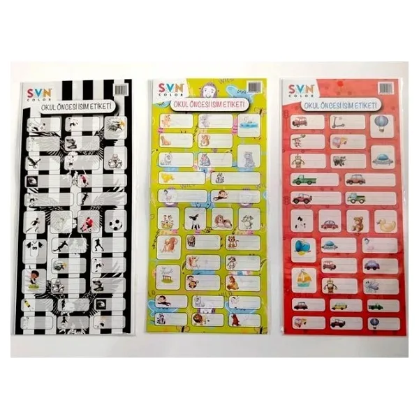 Seven Okul Öncesi İsim Etiketi 3Lü - 6 Paket