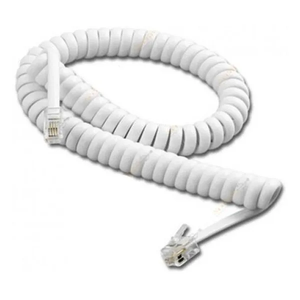 Spiralli Ahize Kablosu - Beyaz - 1.8m