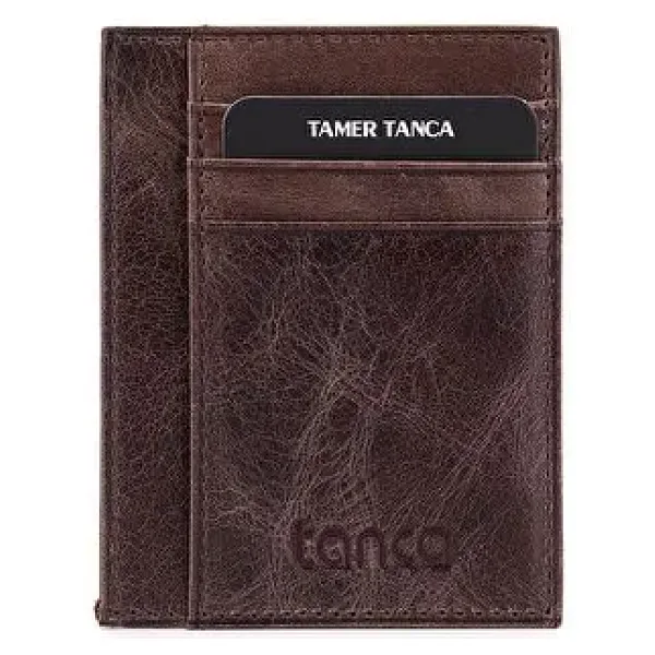 Tamer Tanca Erkek Hakiki Deri Kahverengi Cüzdan Cuzdan