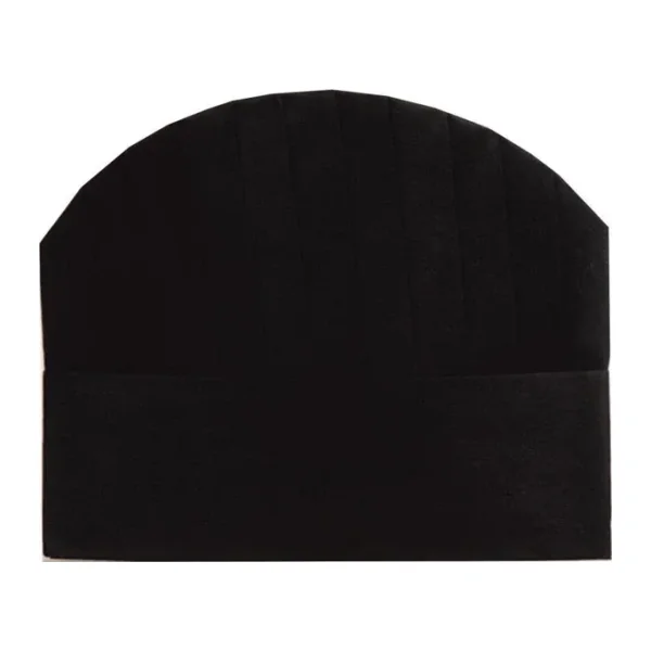 Tela Aşçı Kepi 23 cm. Siyah 100 Adet