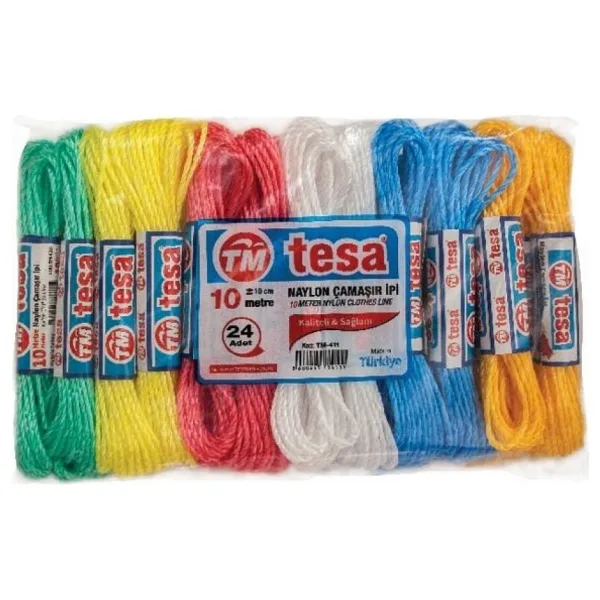 Temsan 10 Metre Naylon Çamaşır İpi 24'Lü