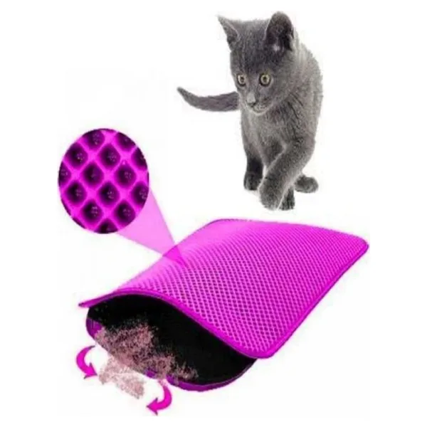 Tineke 60x42 cm Elekli Kedi Tuvalet Önü Paspası - Pembe