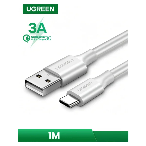Ugreen 60121 1 m USB to Type-C Hızlı Şarj Kablosu