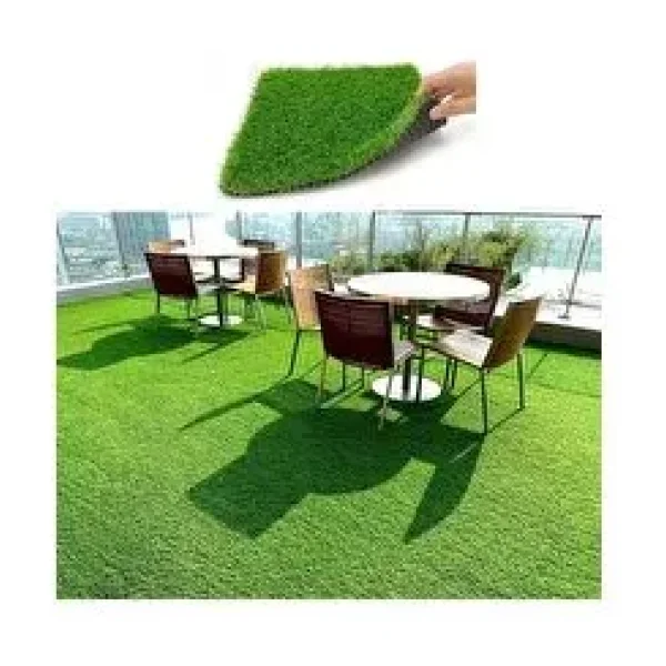 Valery Home Vl Dekoratif Premium Kalite Suni Balkon Bahçe Kaymaz Taban Çim Halı 7 Mm Yeşil