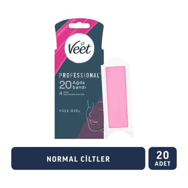Veet Professional Normal Ciltler için Yüze Özel 20'li Sir Ağda Bandı