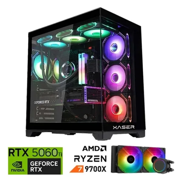 Xaser Lexus X460 Ryzen 7 9700X 16GB Ddr5 Ram 1tb M.2 Nvme SSD 8gb RTX5060 Ti Sıvı Soğutmalı Oyuncu Bilgisayar