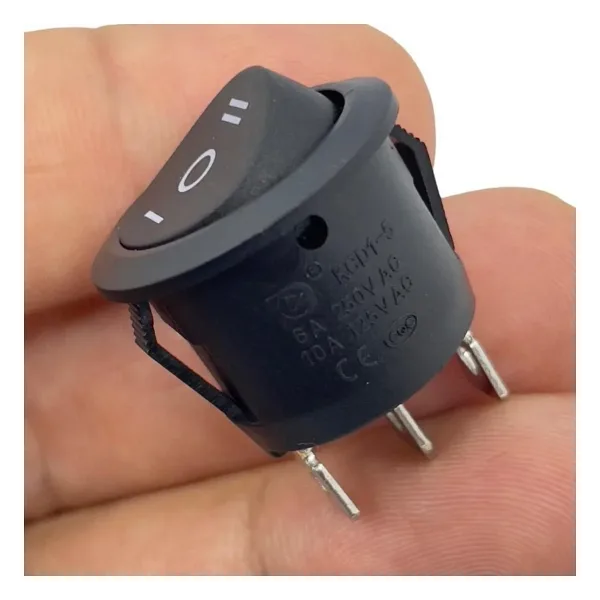 Yuvarlak Işıksız Anahtar ON-OFF-ON 3P IC-134