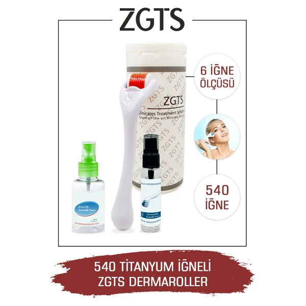 Zgts Red Dermaroller Ultra Titanyum 540 Iğneli Derma Roller - Beyaz - 2.00 mm