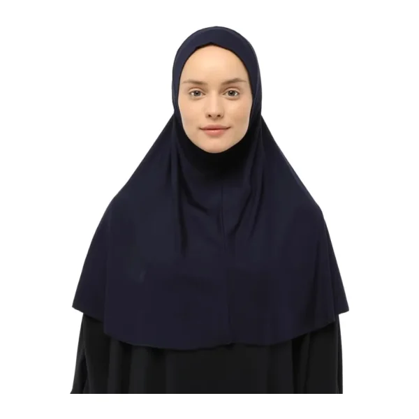 Altobeh Hazır Türban Peçeli Pratik Eşarp Tesettür Nikaplı Hijab - Namaz Örtüsü Sufle (XL), Lacivert