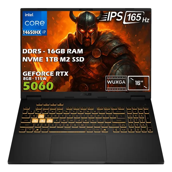 Asus TUF Gaming F16 FX608JMR-RV024 i7-14650HX 16 GB 1 TB SSD RTX5060 16" Gaming Laptop