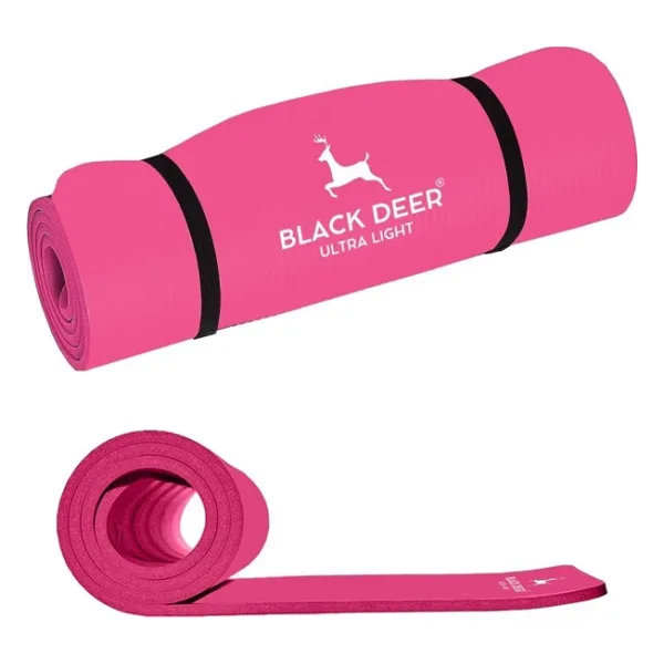 BLACK DEER Ultra Light Pilates Yoga Kamp Matı Egzersiz Minderi Kaymaz Taban 180x55 cm 10 mm
