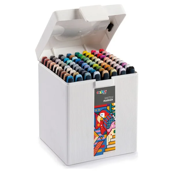 Carioca Plus Sketch Hard Box 80'li Çift Taraflı Marker Kalem Seti