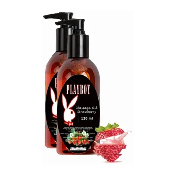 Çilek Aromalı Vücut Masaj Yağı 120ml Strawberry Flavored Massage Oil 2 Adet