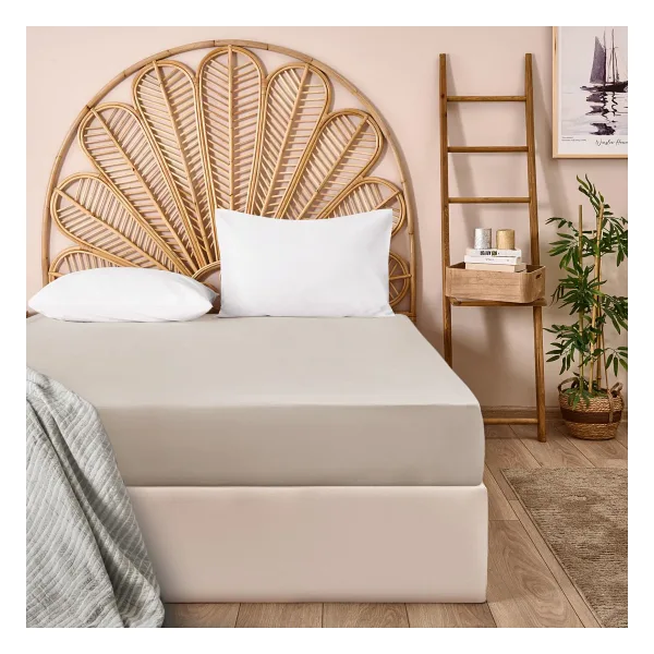Evidea Soft Basic Bej 160x200 cm Çift Kişilik Lastikli Çarşaf