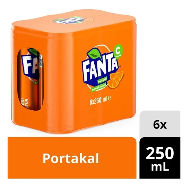 Fanta Portakal Aromalı Gazoz 6X250 ml Kutu