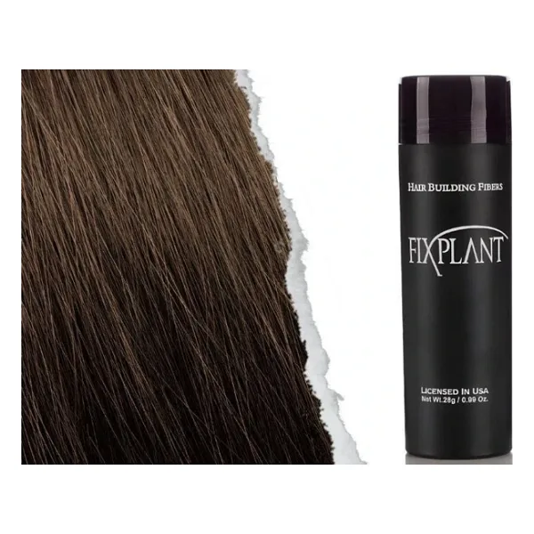 Fixplant Saç Dolgunlaştırıcı Topik 28 Gr. - Seyrek Saçlar için Saç Tozu - Fixplant Saç Fiberi - Orta Kahve