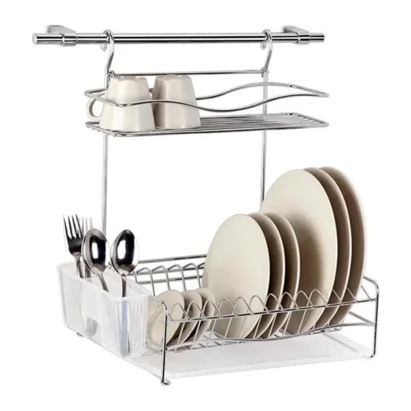 Geseus Home Borulu Askılı Bardaklık Tabaklık Bulaşıklık Krom KB013k