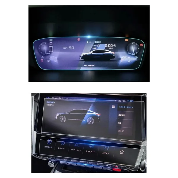 Glassmax Peugeot 408 Gt - Gt Line Dijital Gösterge ve Multimedya Ekran Koruyucu Paketi - 9H Nano Teknoloji