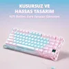 Gravastar Mercury K1 Lite RGB Us Layout Kablolu/Kablosuz Mekanik Oyuncu Klavyesi - Görsel 5