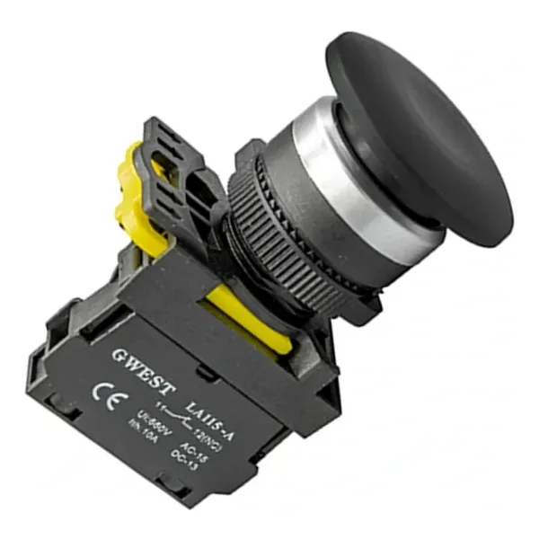 Gwest A5-41M 22mm Siyah Kayıcı Start Mantar Buton 1NO