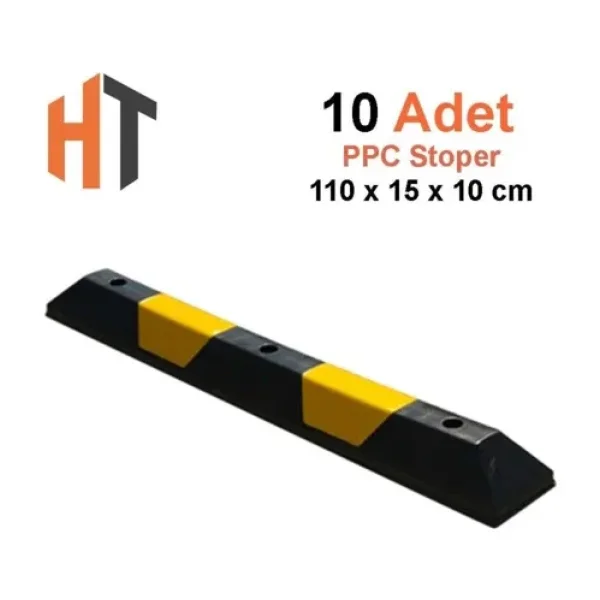 Hayat Trafik - Oto Park Araç Stoperi Seti PPC 110x15x10 cm-10 Adet