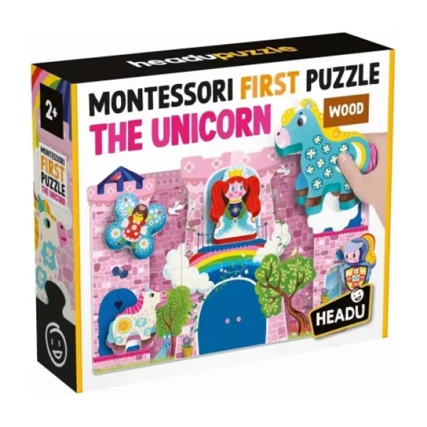 Headu Montessori First Puzzle The Unicorn Wood