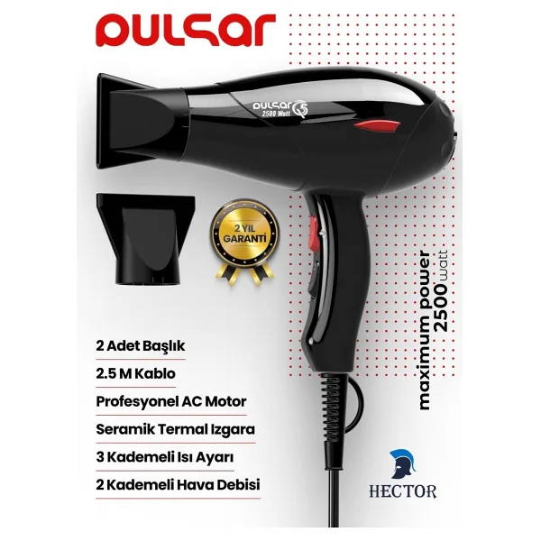 Hector Pulsar Q5 2500 W Saç Kurutma Makinesi