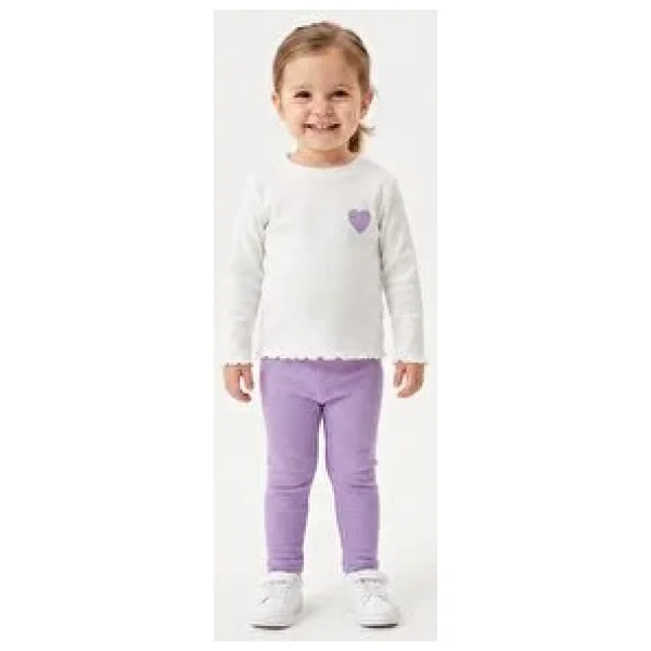 HelloBaby Kız Bebek Bluz-Tayt Çiçek Baskılı Bisiklet Yaka Long Sleeve Reçme 12-18 Ay