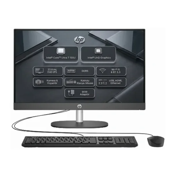 HP ProOne 240 G10 Ultra 7 155U 16GB 512GB SSD 23.8" FHD Windows 11 Pro All In One PC D36C6ET 011