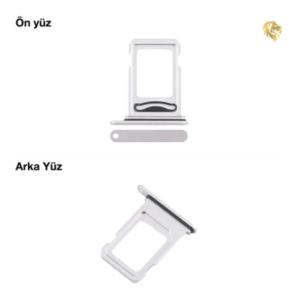 İphone 17 Pro Çiftli Sim Yuvası (Gümüş), Sim Tepsisi, Sim Aparat, Sim Yeri, Sim Tray Çift, İkili, Çiftli, Dual, Sim Çekmecesi 17 Pro Uyumlu