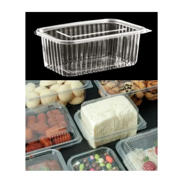 Kalbi Ticaret Plastik Saklama Kabı 2000 gr 100 Adet Kapaklı Plastik Sızdırmaz Kap Şeffaf Kullan At Kase