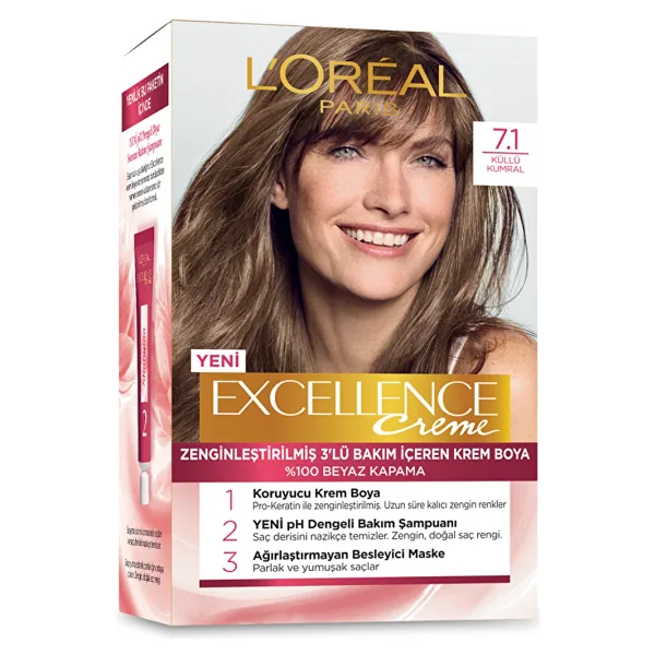 L'Oreal Paris Excellence Creme 7.1 Küllü Kumral Saç Boyası