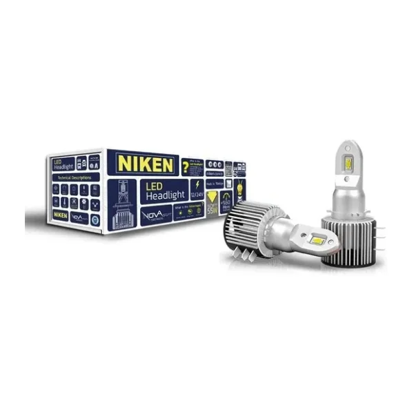 Niken H15 Led Xenon Nova Soft Serisi 55W 18000 Lümen 6500K Beyaz Far Ampulü 2 Adet