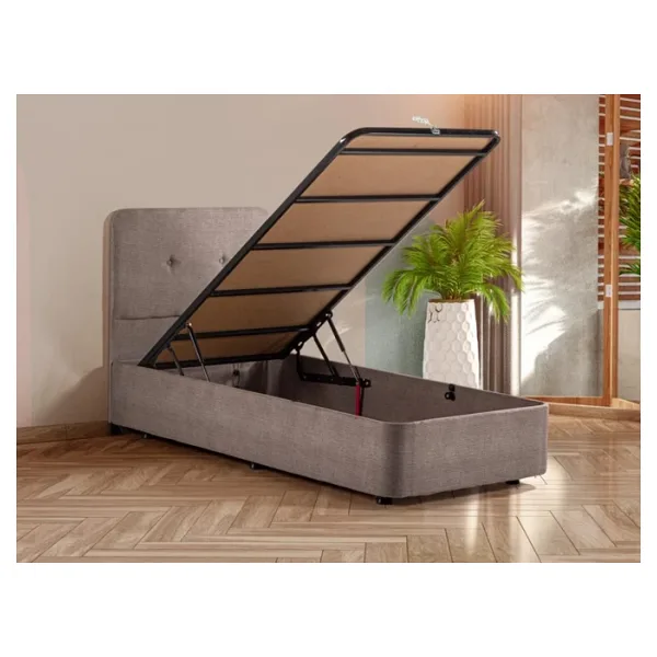 Niron Luna Baza Ve Başlık Seti - 90x190 Cm Tek Kişilik Kumaş Baza Seti