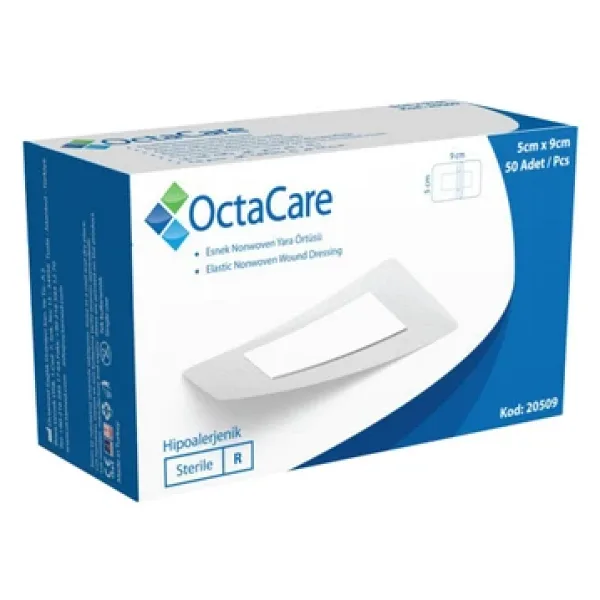 Octacare Nonwoven Steril Pedli Esnek Yara Örtüsü 5Cm X 9Cm Tekli Steril Paket 50'Li Kutu
