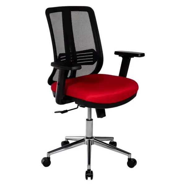Ofisbazaar UP Fileli Çalışma Koltuğu Ergonomik Şef ve Toplantı Koltuğu Siyah Fileli / Kırmızı