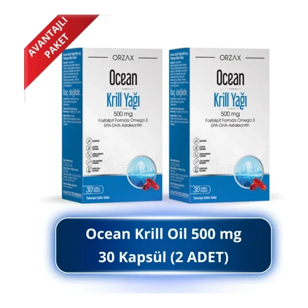Orzax Ocean Krill Oil 500 Mg 30 Kapsül 2 Adet
