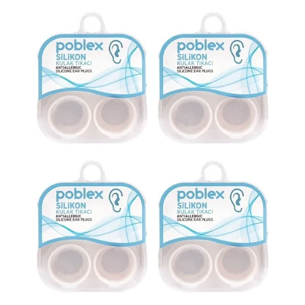 Poblex Silikon Kulak Tıkacı 4 Lü -4 Kutu