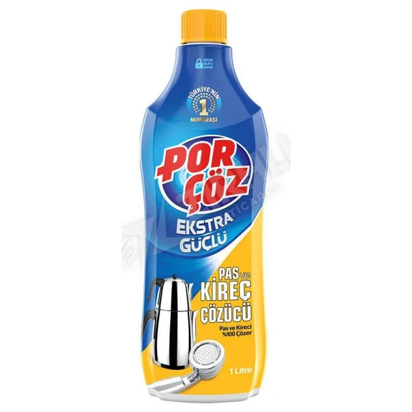 Porçöz Ekstra Güçlü Pas ve Kireç Çözücü 1 lt 3'lü