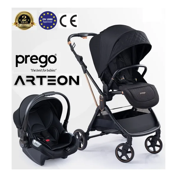 Prego 2244 Arteon Siyah Travel Sistem Bebek Arabası