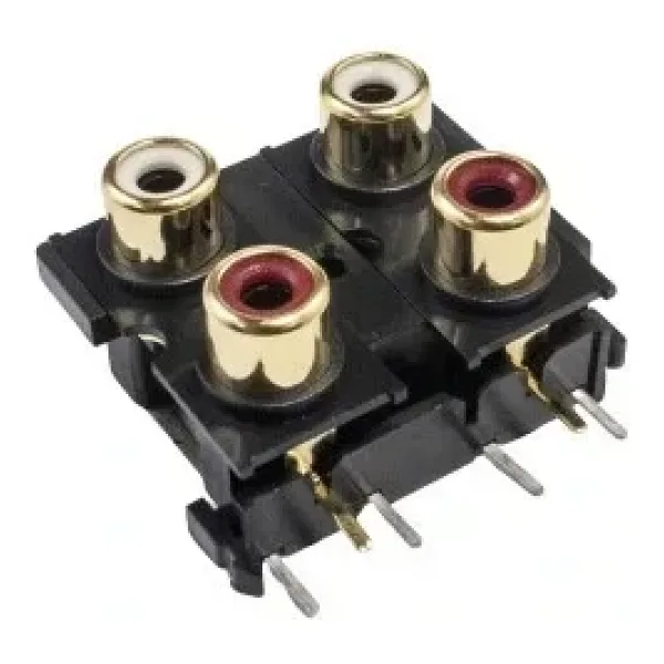 RC14 3.5mm İkili Stereo RCA Jack Dişi - PCB Tip